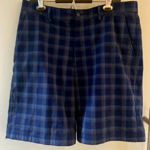 Navy/white check Pebble Beach men's golf shorts